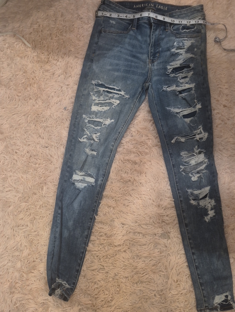 American Eagle Outfitters Ripped Skinny Jeans - Blue